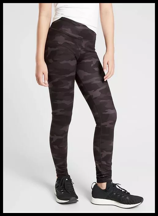NWT Athleta Girl Printed Chit Chat Tight Size XS/6 Color Black Camo