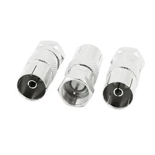 3 Pcs PAL Female to F Male TV RF Antenna CATV FM Coaxial Adapter Connector