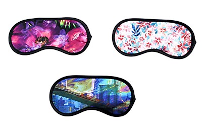 3 Pack Satin Sleep Eye Masks Padded Travel Relaxation Nap Blindfold Assorted