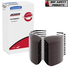 12 PAIR KLEENGUARD NEMESIS 47383 SAFETY GLASSES SILVER FRAME/SMOKE ANTI-FOG LENS