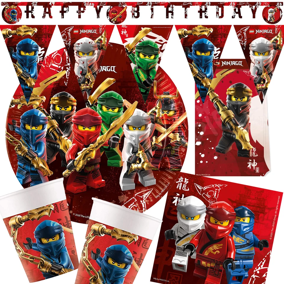PROCOS U.A. LEGO NINJAGO PARTY SET - Piatti Decorazione Compleanno Bambini Ninja Bambini Compleanno