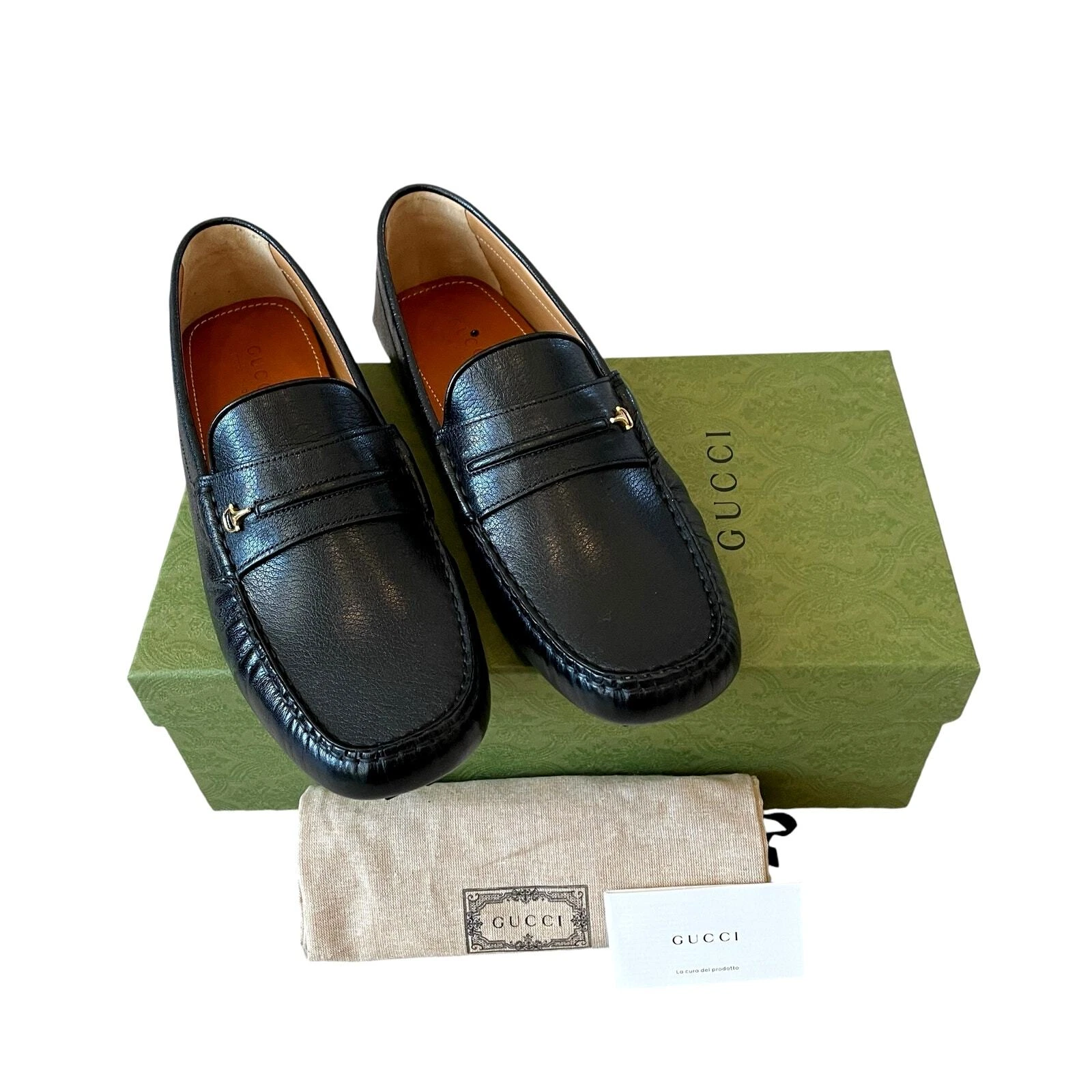 Mocassins de conduite GUCCI Horsebit Mocassin Quentin Noir Homme Taille G12 US 12,5 NEUF
