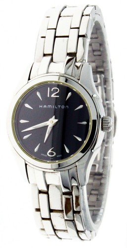 New Ladies Hamilton Watch Black Face Water -R Sapphire Crystal S.Steel  H322610 | eBay