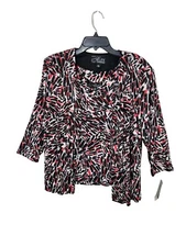 Alex Evenings Women's Jacket Tank Size S  Set 2 Piece Glitter Black Multi NWT 02