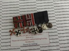 German WW2 1957 Veteran Bundeswehr 8 Miniature Medal Bar Iron Crosses Merite