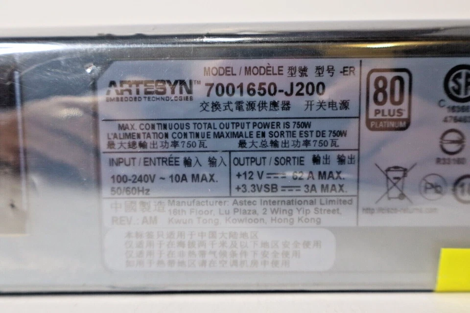 Artesyn 7001650-J200 Power Supply 341-0506-01 A0 - Image 4 of 4