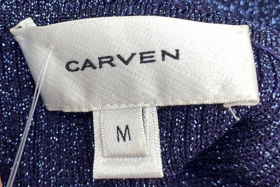 Suéter cuello tortuga metálico azul tallado talla mediana Foto 4 de 4