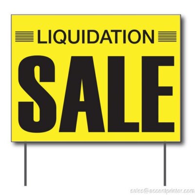 Liquidation Sale Curbside Sign, 24''w x 18''h, Full Color Double Sided