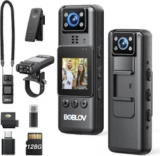 Mini Body Camera with Video: 128G Action Camera, Small Cameras for Vlogging w...