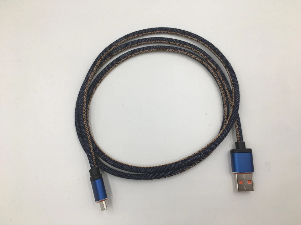 1M Micro USB Denim Fabric High Speed Fast Charge Data Sync Cable Cable Cord Lead - Image 3 of 3