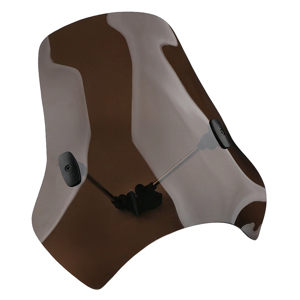 Parabrisas universal grande de 19"x17" para moto manillar de 7/8 y 1" parabrisas humo Foto 4 de 4