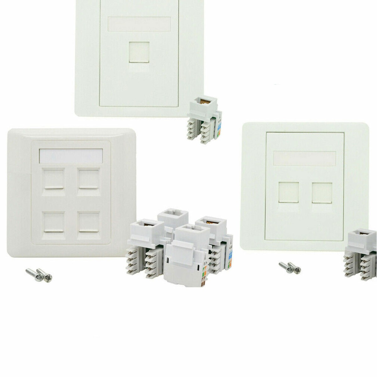 Cat6a Shielded Rj45 Connectors Kit – 1,2,4-Gang RJ45, Cat5e/Cat6, Back ...