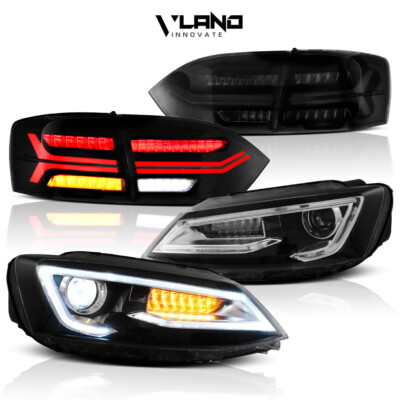 VLAND LED Headlights&Tail Lights For VOLKSWAGEN VW Jetta 2011-2014 Sequential