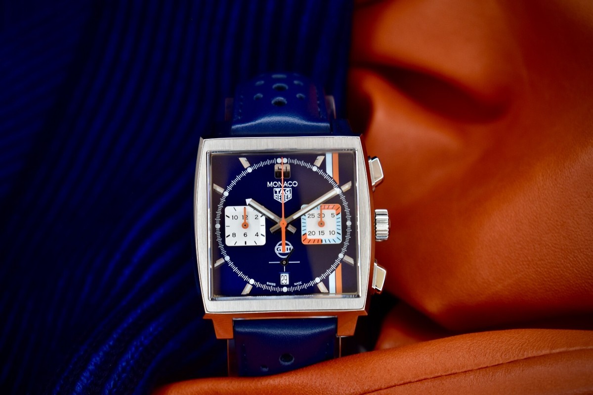 Tag Heuer Monaco X Gulf 39mm Automatic Blue Orange CBL2115