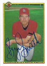 Autographed/Signed 1990 Bowman #184 Bryn Smith St Louis Cardinals