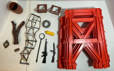Vintage Hasbro 1970s GI Joe Training Center Parts Lot Accessories Rifles Compass