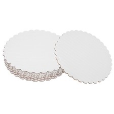 10 Pcs Scalloped Cake Circle Base, 5.9 Inch Cake Cardboards, White