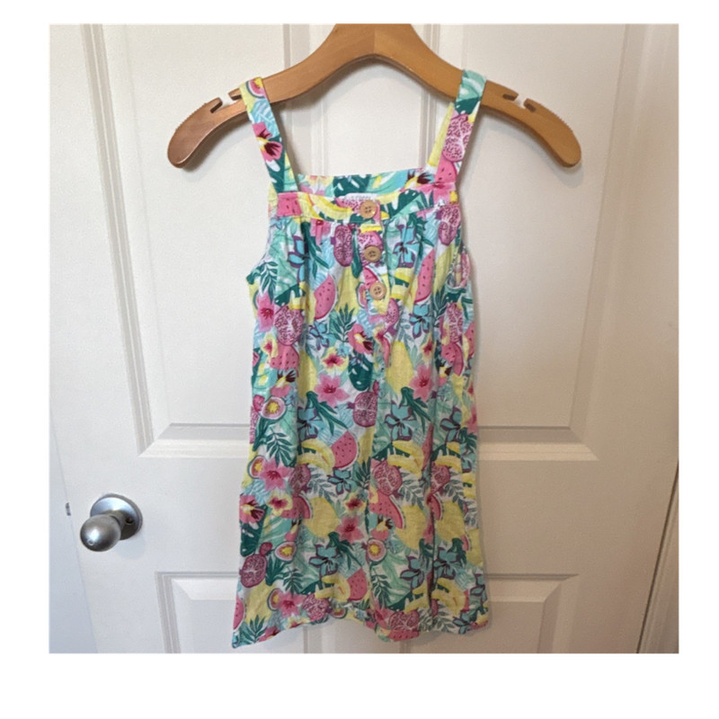 Falls Creek Girls Multicolor Floral Sundress M (7/8) Sleeveless Knee Length