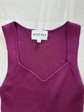 Olive + Oak Women’s Purple Ribbed Knit Bodycon Tank Midi Dress Size S