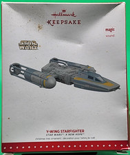 Hallmark Keepsake Star Wars Y-Wing Fighter Ornament Magic Sound 2015 NEW