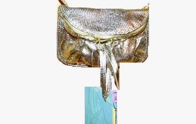NWT Carlos Falchi & Mark Rio Ready Gold Mini Evening Bag Crossbody AVON Collecti