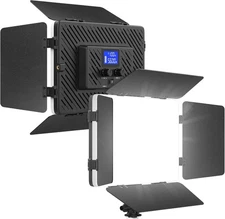 LED video light panel with light shield, 4000mAh rechargeable camera light