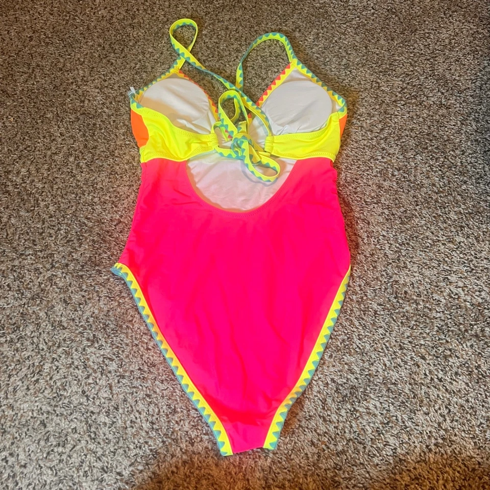 Купальник цельный Popvil Beach Color Block оранжевый розовый желтый M - Изображение 2 из 4