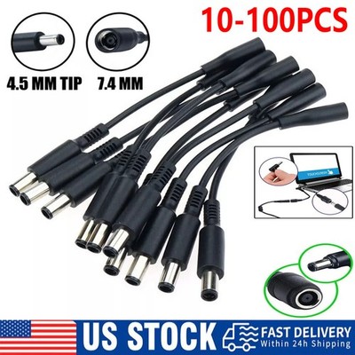 10-100pc DC/AC Power Charger Converter Adapter Cable 7.4mm To 4.5mm For Dell Lot