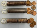 1944 Lincoln Wheat Cents Three Roll Lot 1944 PDS Uncirculated Red 1c 150 Coins