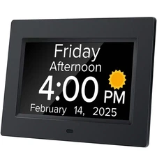 Digital Alarm Clock with Date and Day of Week for Dementia Seniors, Voice Ann...