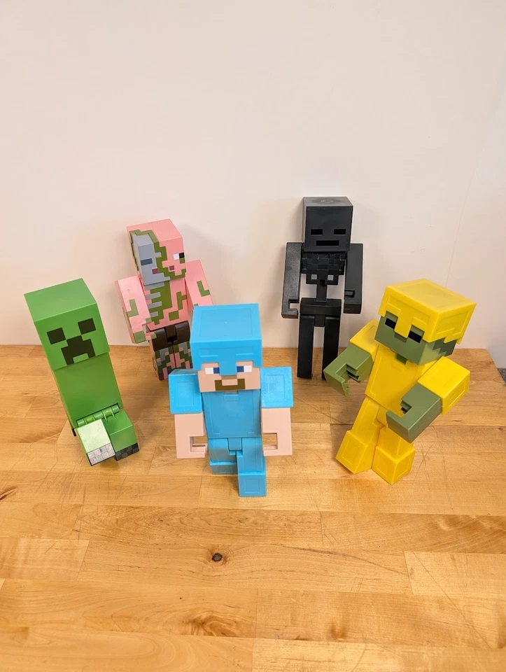 Minecraft Action Figures Lot of 5 – Steve, Creeper, Zombie, Pigman, Wither - Image 2 of 4
