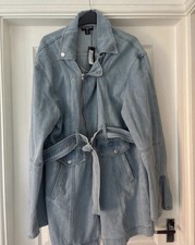 Pretty Little Thing Tall Denim Biker Dress Size 16