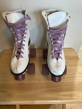 Vintage Roller Derby Quad Skates Model U940 White Purple 1980 s Retro Woman s S8