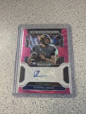 2022 Prizm Draft Picks Dustin Crum Pink Wave Auto /15