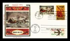 US COVER CHRISTMAS CURRIER AND IVES FDC COMBO DUAL CANCEL COLORANO SILK CACHET