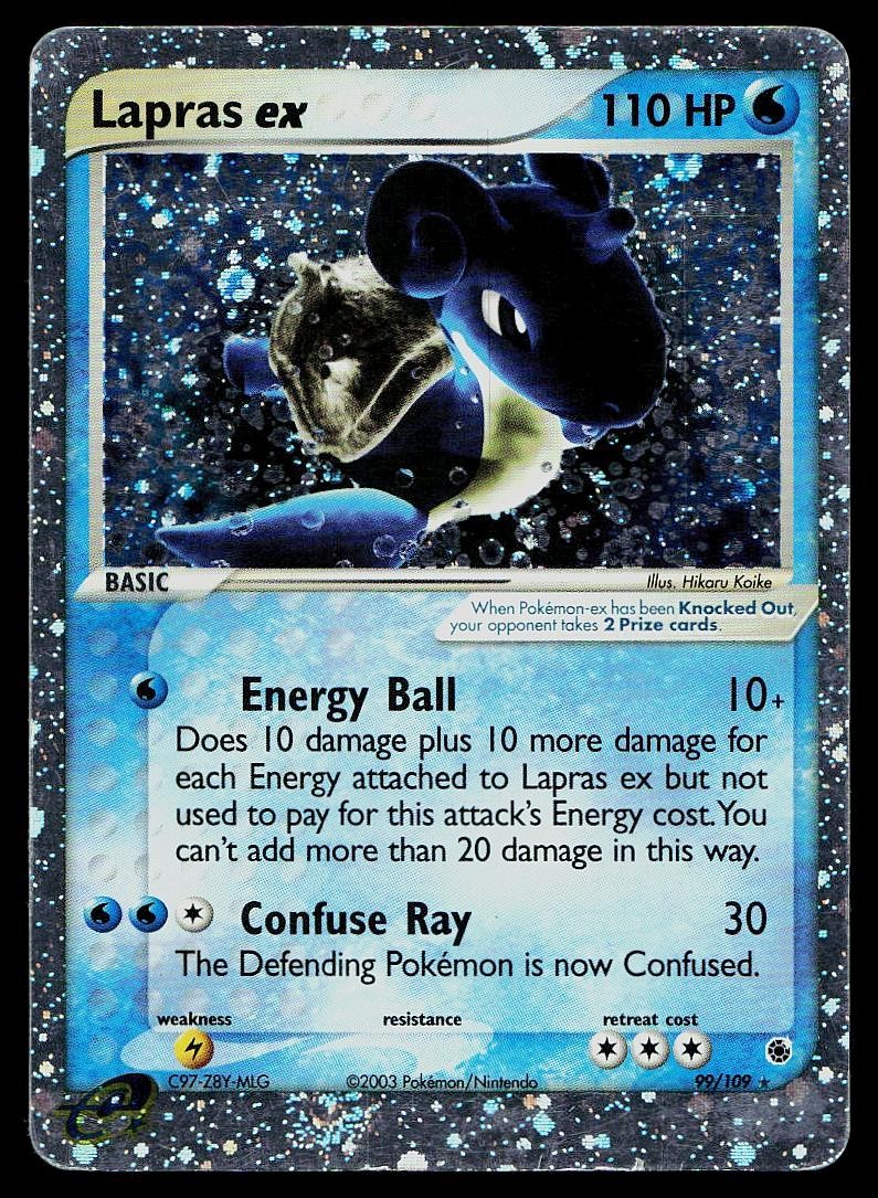 Pokemon Card Ruby & Sapphire Lapras ex 99/109 Holo EX Rare