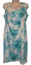 Shelby & Palmer White Mint Green Stretchy Sleeveless Dress Size 10 NWT!