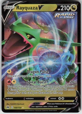 Pokemon Rayquaza V Ultra Rare Crown Zenith 100/159 NM