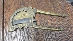 Antique Indo‑Persian Brass Betel Nut Cutter- ornate engraving, working