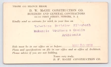 1919 D.W. McGee Construction Postcard Newark NJ Telephone Building Elizabeth