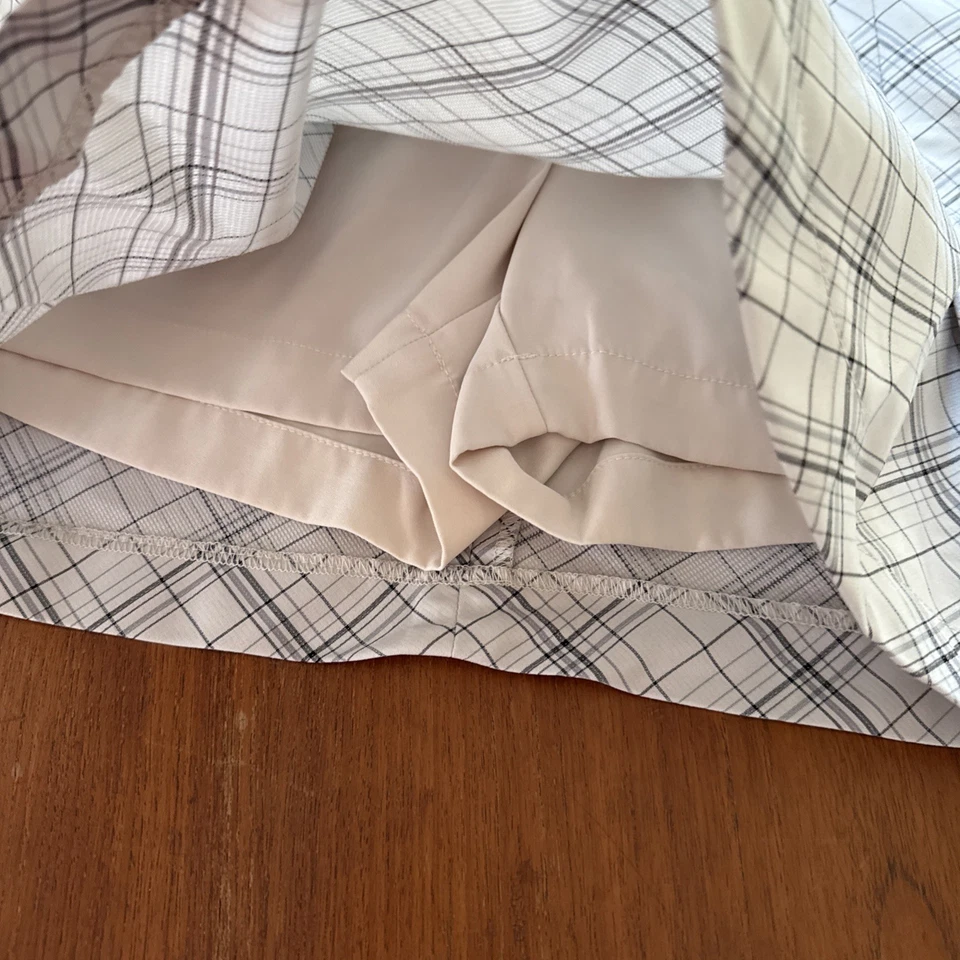 E Whitley Women's Golf Gray Plaid Lightweight Shorts, skort skirt sz 8 11” - Image 4 of 4