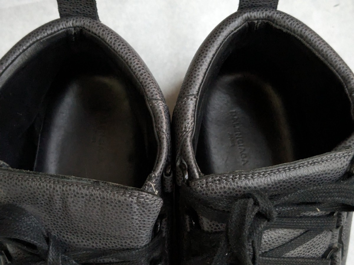Balenciaga Arena Gray Leather Men 9 42 Leather High Top Sneakers