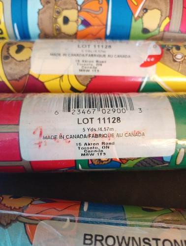 Lot (5)Vtg. 80's Wallpaper Border Working Bears Brownstone Pattern 5 Yard Rolls - Picture 6 of 6