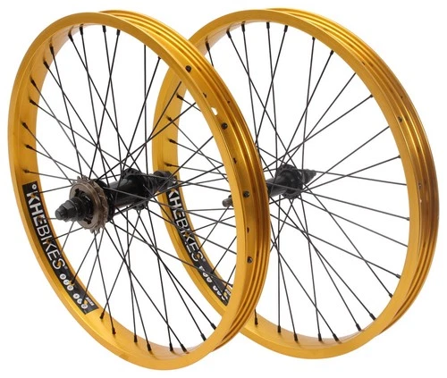 KHE PRISM BMX Wheelset 20 inch Gold 14mm 10mm 16T Freewheel