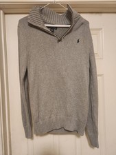 Polo Ralph Lauren Long Sleeve 1/2 Zip Cable-Knit Sweater - Grey