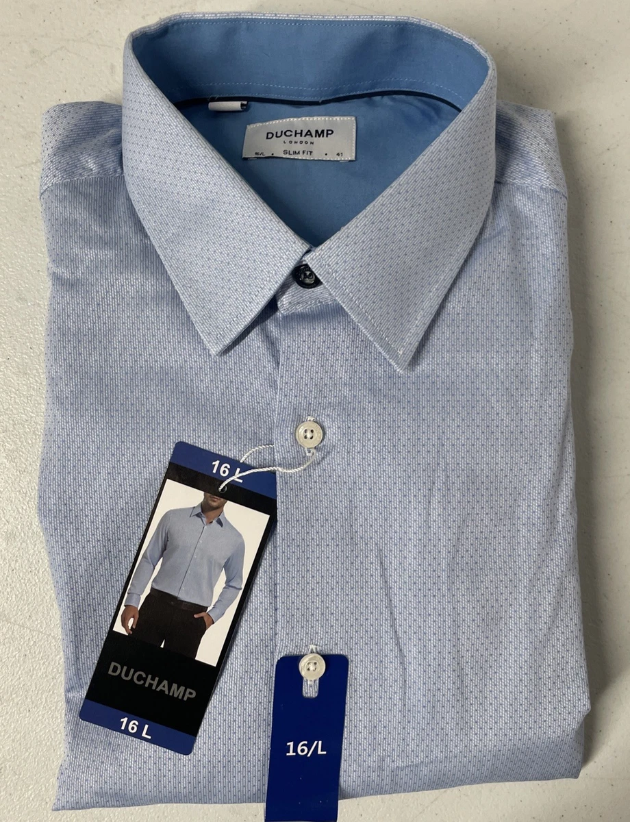 slim fit dress slacks Duchamp London Solid Dress Shirt 16.5