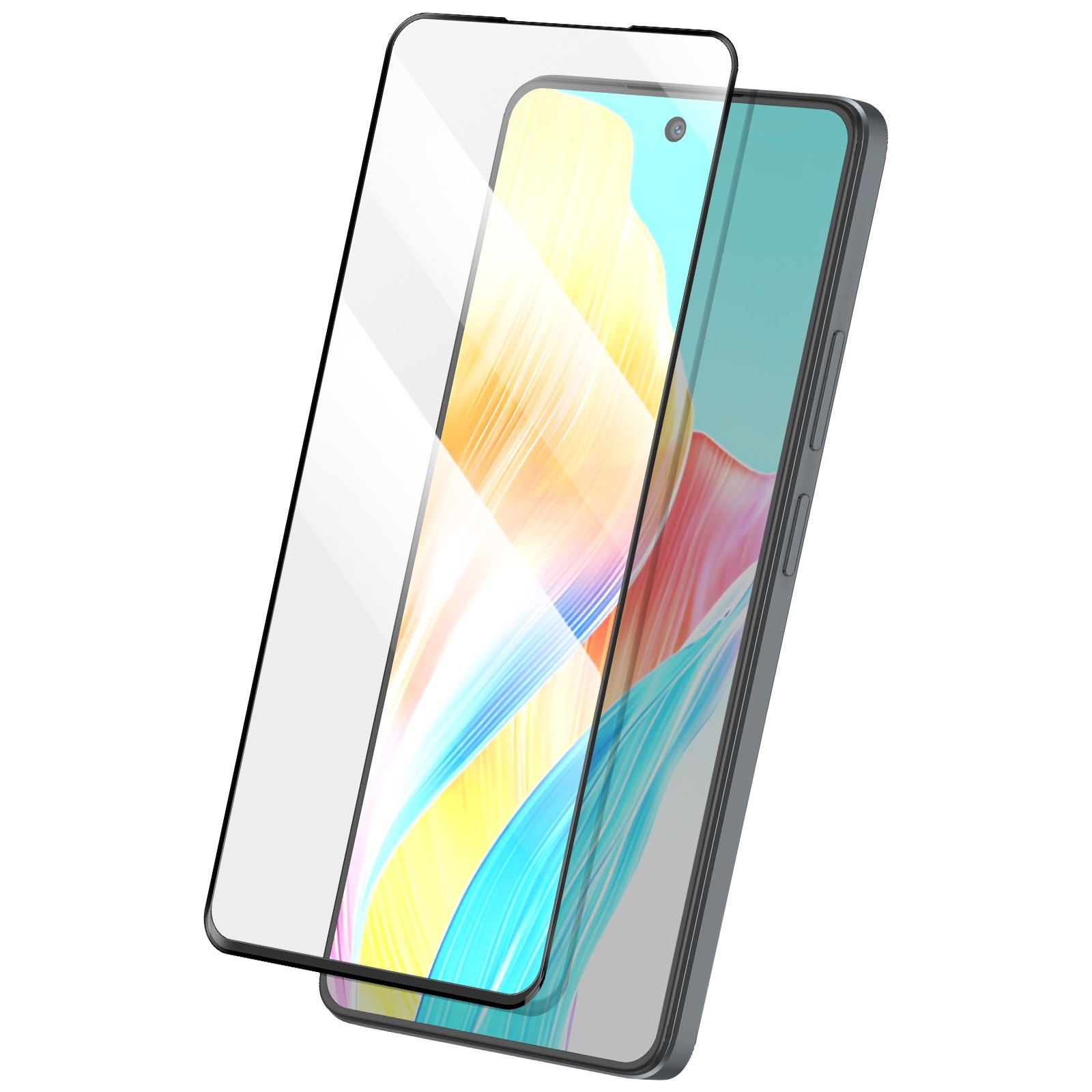 Verre trempé Oppo A58 4G noir Avizar film protecteur pour l'affichage en extérieur