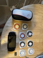 Sony PSP 2003 Black Handheld Console System with Games, Charger, Memory Card