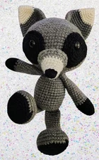 * Pre-order * Rocky Raccoon Stuffie - Handmade/Crocheted