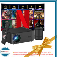 HOPVISION Mini Projecteur Portable 4K 1080P Full HD WiFi Bluetooth